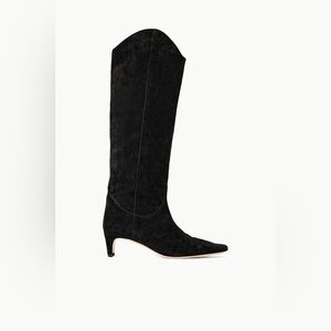 STAUD - WESTERN WALLY BLACK SUEDE